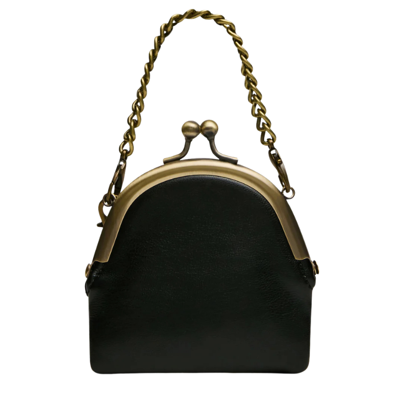 Windsor Handbags Luggage Black Kisslock Frame Crossbody Bag for Women - Image 2