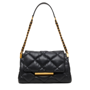 Windsor Handbags Luggage Black Multi Quilted Shoulder Bag for Women