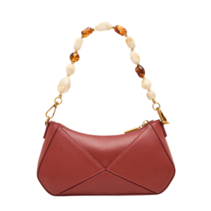 Windsor Handbags Luggage Rust Beaded Shoulder Strap Crossbody Bag for Women