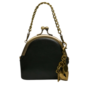 Windsor Handbags Luggage Black Kisslock Frame Crossbody Bag for Women