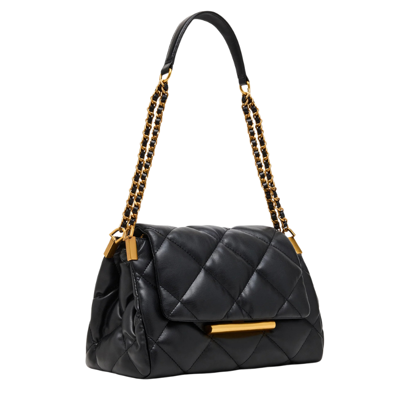 Windsor Handbags Luggage Black Multi Quilted Shoulder Bag for Women - Image 4